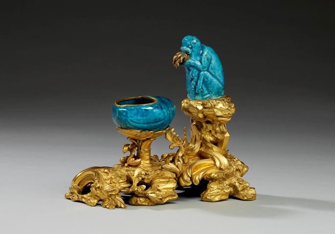 An ormolu mounted Chinese turquoise porcelain encrier | MasterArt